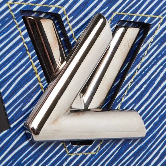 Louis Vuitton Blue Denim Aztec Epi Leather Twist Wallet on Chain Bag - Picture 10 of 12